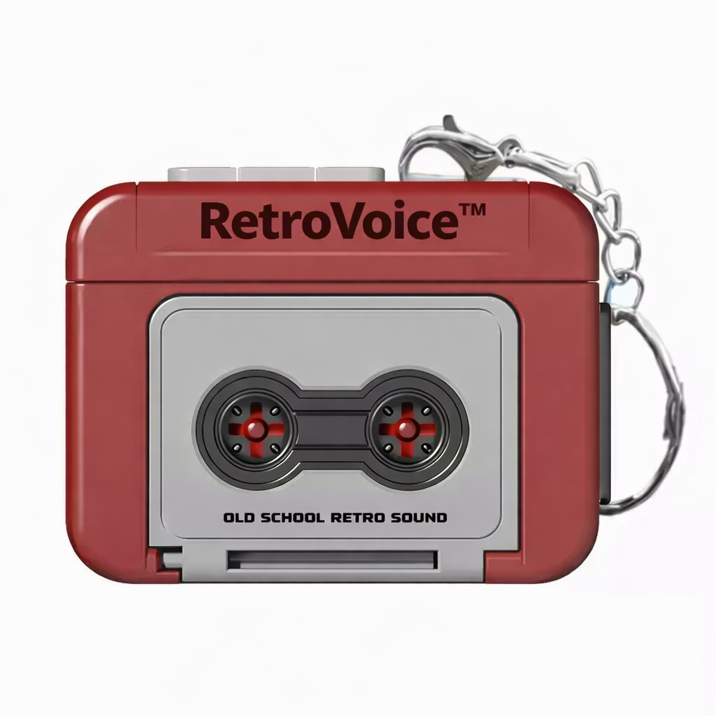 RetroVoice™ | Llavero Grabador de Voz Retro Tipo Cassette